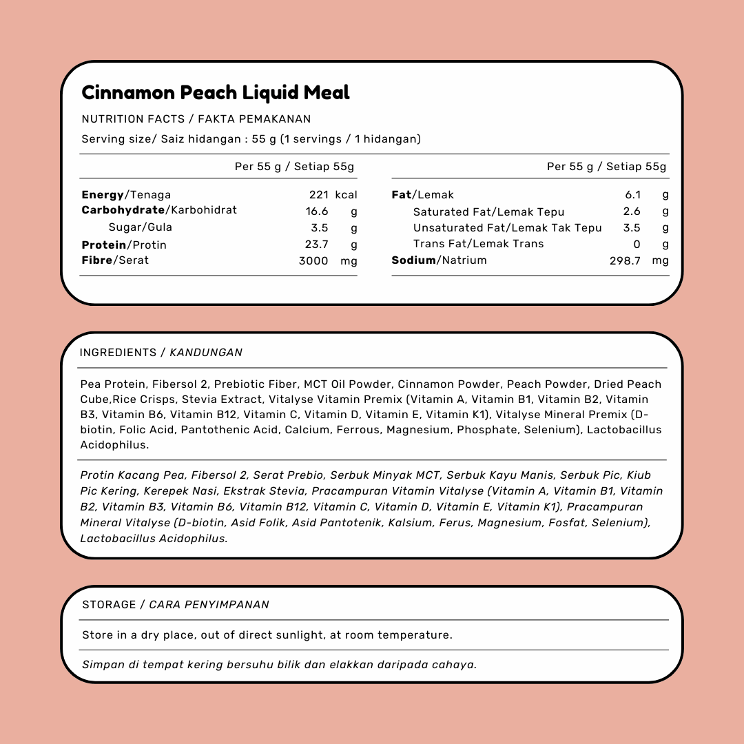 [New] Cinnamon Peach Liquid Meal