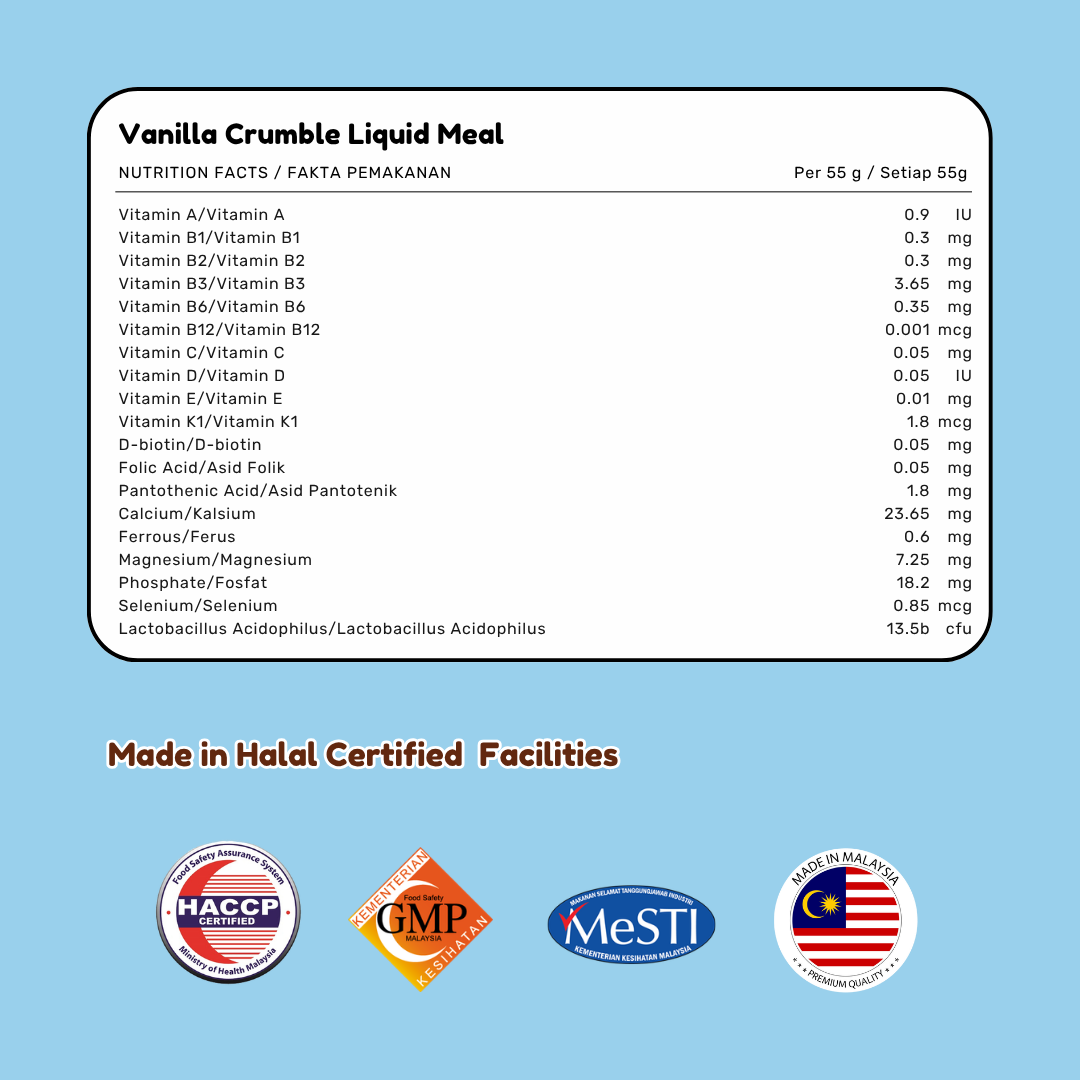 Vanilla Crumble Liquid Meal | Ready in 15s